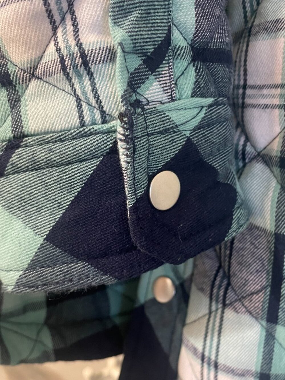 Ocean Coast Plaid Jacket Size Large Blue and Green - Picture 7 of 9